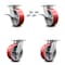 Service Caster 6 Inch Kingpinless Red Poly on Steel Wheel Caster Swivel Locks 2 Brakes, 4PK SCC-KP30S620-PUR-RS-SLB-BSL-2-BSL-2 - alternate 1